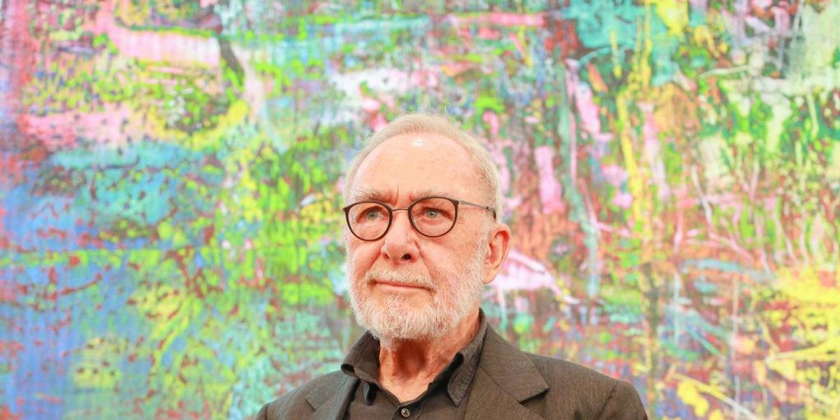 Gerhard Richter potsdami kiállítása sajtótájékoztatóján 2018-ban.