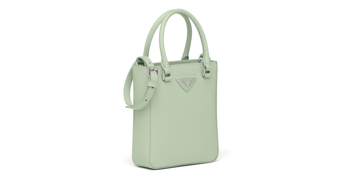 Prada small brushed leather tote 