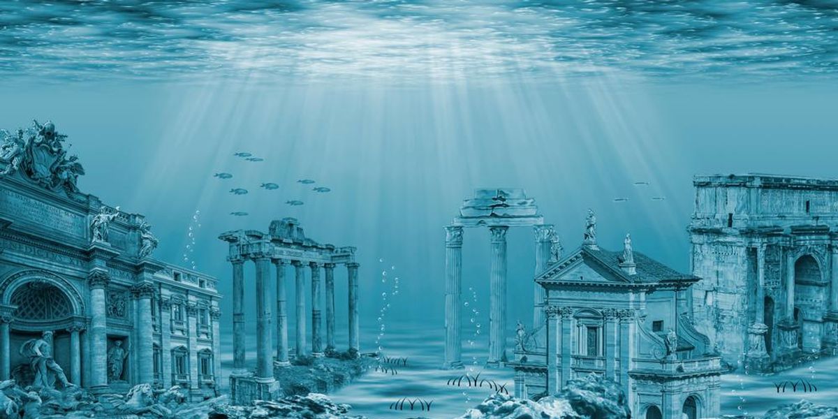 Egy Atlantisz városáról készített illusztráció