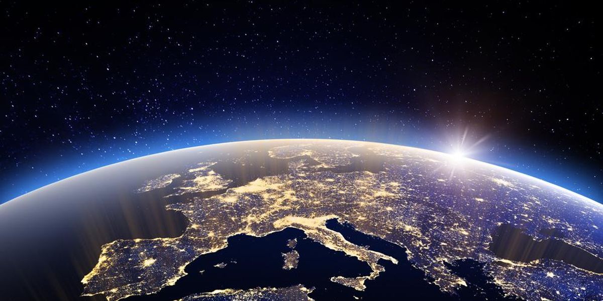 Egy Földről készített kép a világűrből, illusztráció