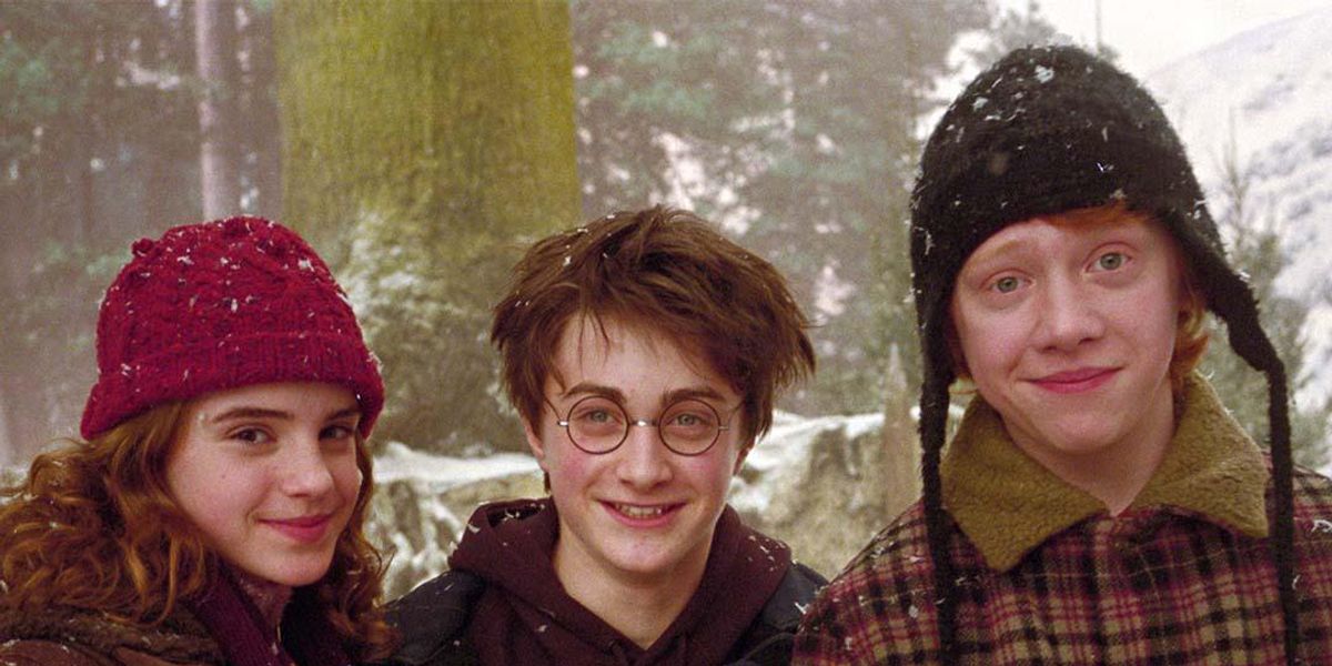Harry Potter szereplői közös képen, hóesésben