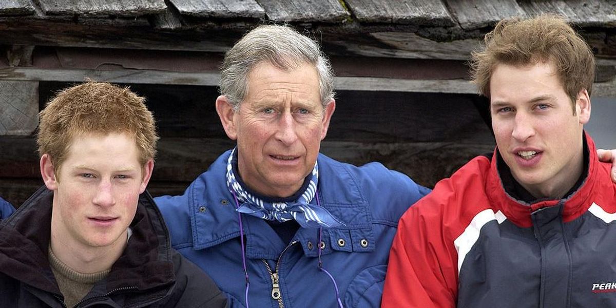 Harry és Vilmos herceg, valamint Károly király 2005-ben