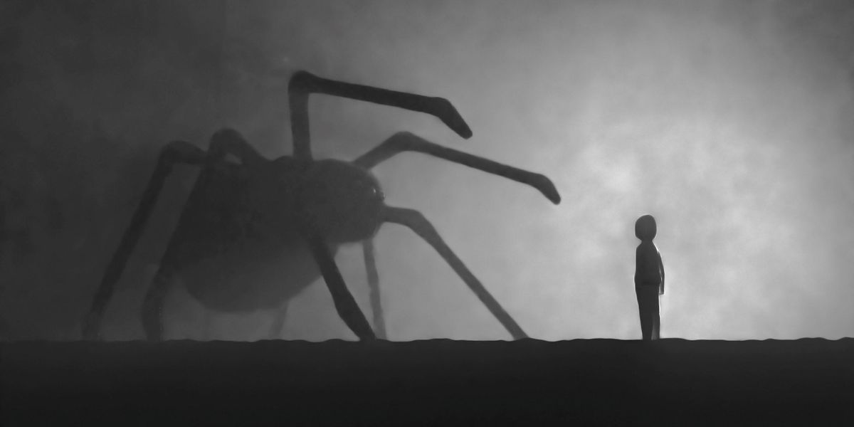 A pókoktól való félelem illusztrációja