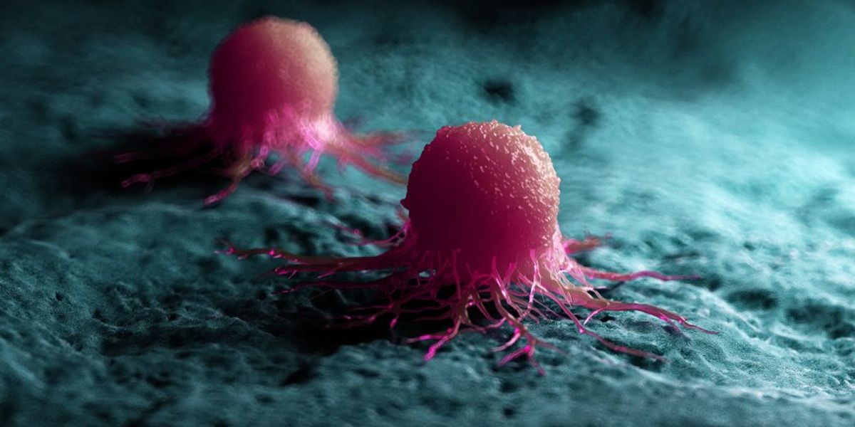 3D illusztráció egy rákos sejtről