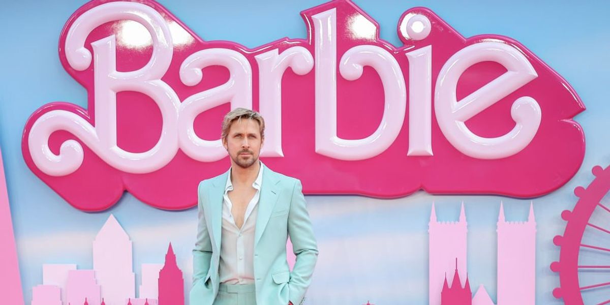 Ryan Gosling a Barbie című film európai premierjén a Cineworld Leicester Square-en 2023. július 12-én Londonban