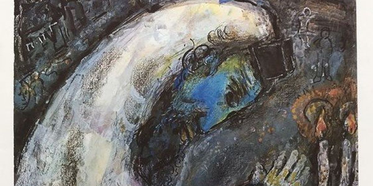 Marc Chagall L'homme en prière (Imádkozó férfi, 1971) című festménye