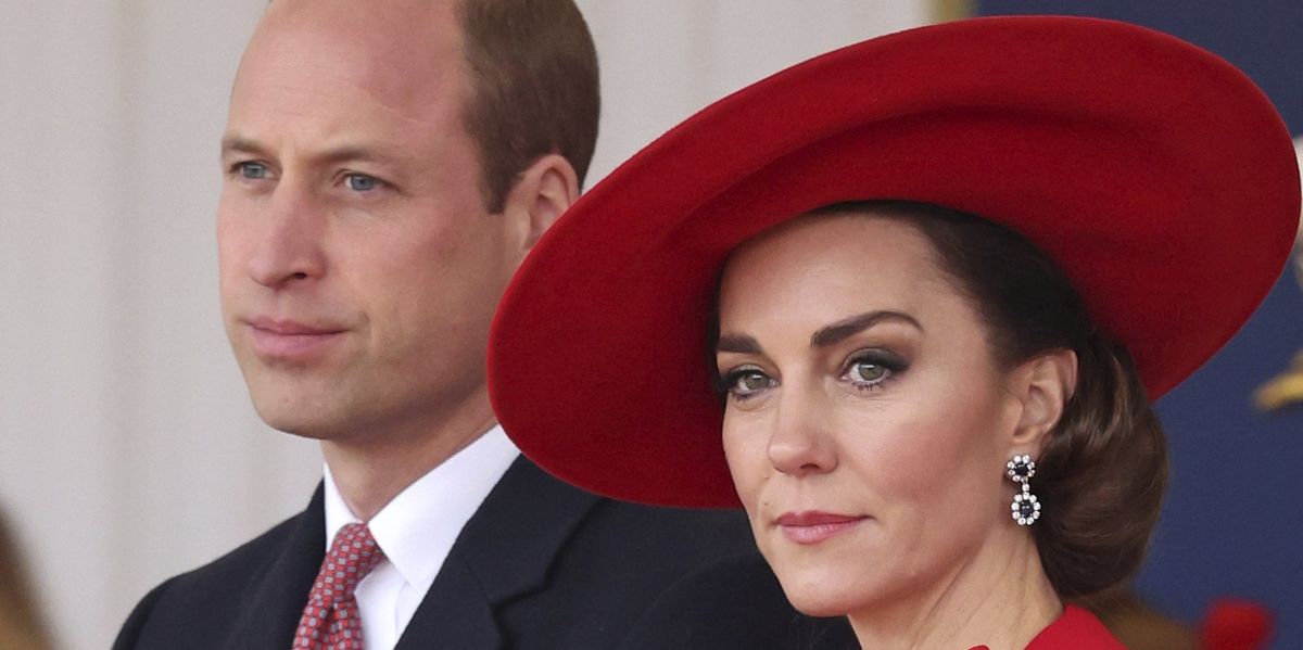 Vimos walesi herceg és Katalin walesi hercegné a Koreai Köztársaság elnökének és first ladyjének ünnepélyes fogadásán a londoni Horse Guards Parade-en, Angliában 2023. november 21-én