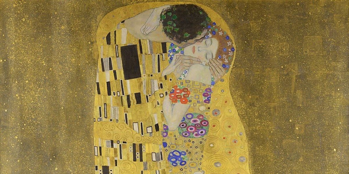 Gustav Klimt A csók című festménye