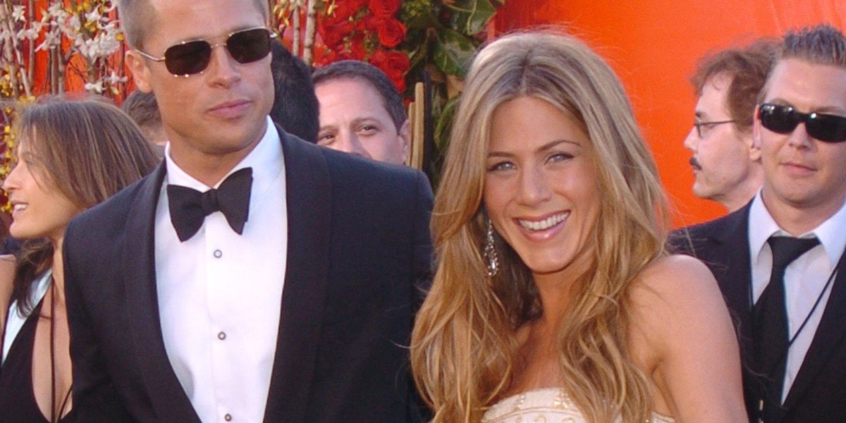 Brad Pitt és Jennifer Aniston 2004-ben, az Emmy-díjátadón