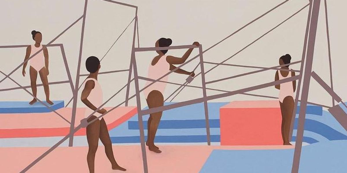 Thenjiwe Niki Nkosi dél-afrikai-amerikai festő és multimédiás művész Trials című 2020-as festménye