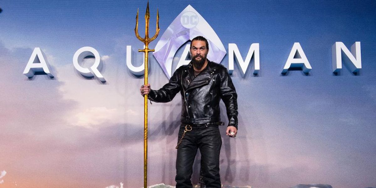 Jason Momoa az Aquaman világpremierjén 2018-ban, Londonban