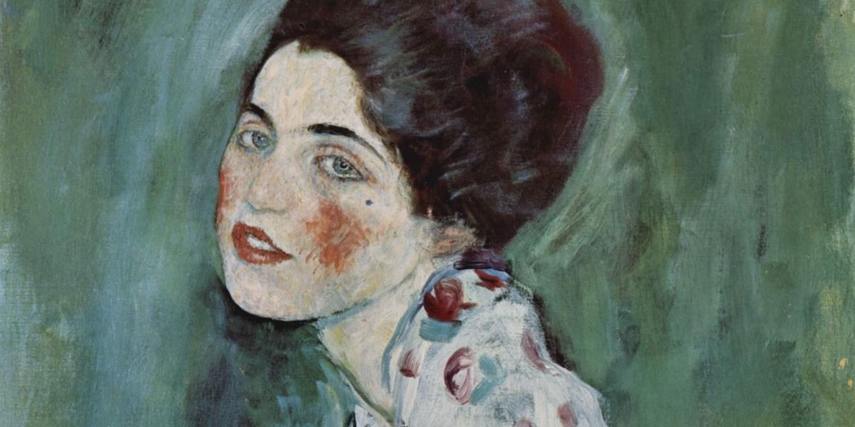 Gustav Klimt Bildnis einer Frau (Egy hölgy arcképe) című festménye