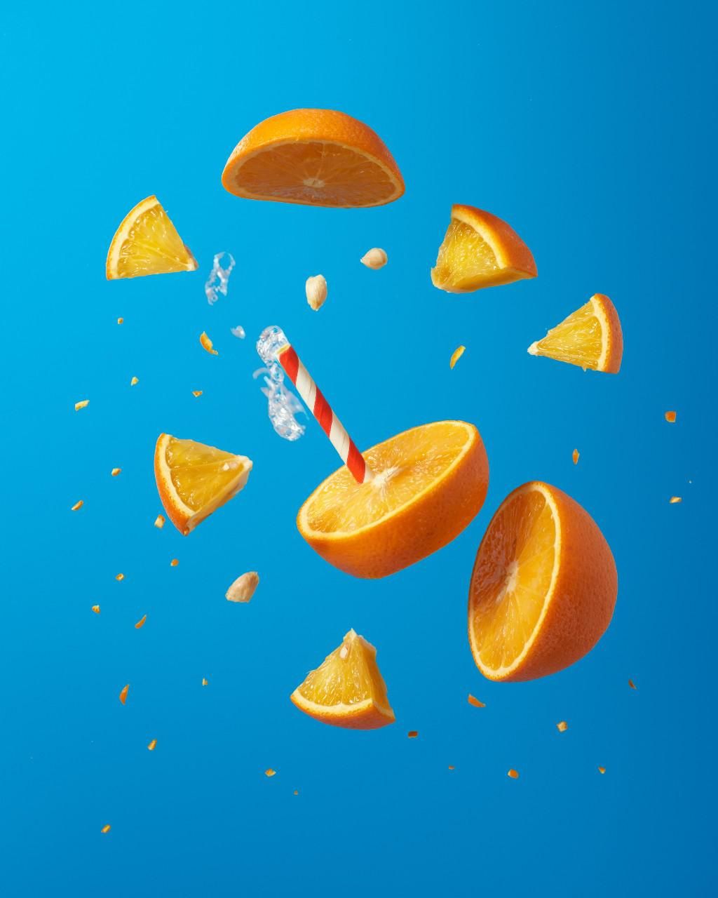 Narancs szívószállal