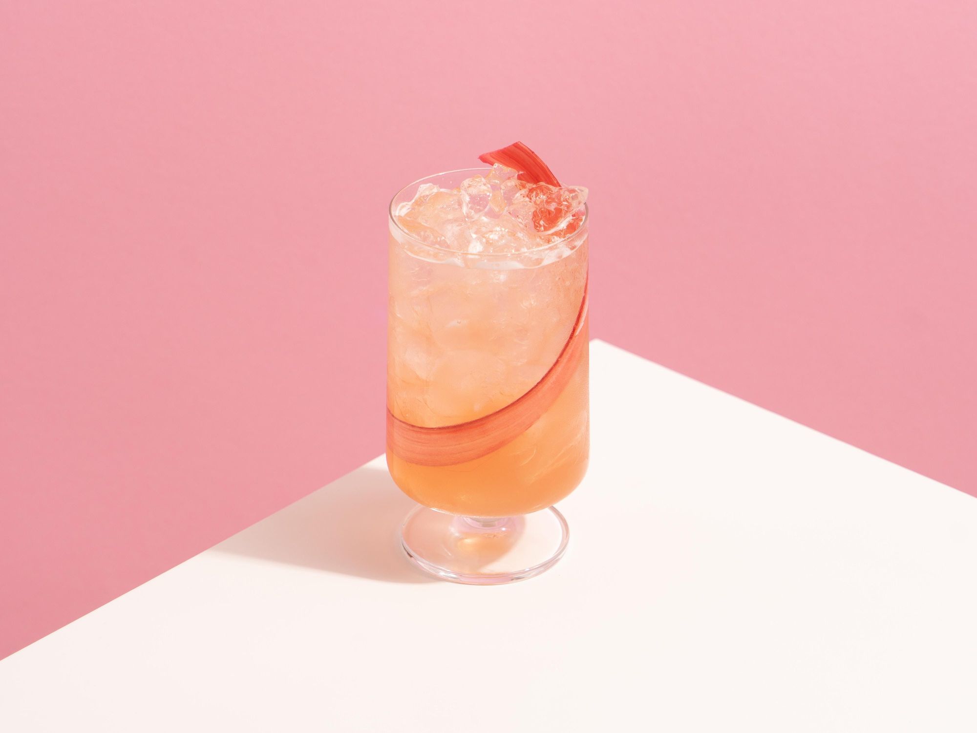 pink cocktail on white table