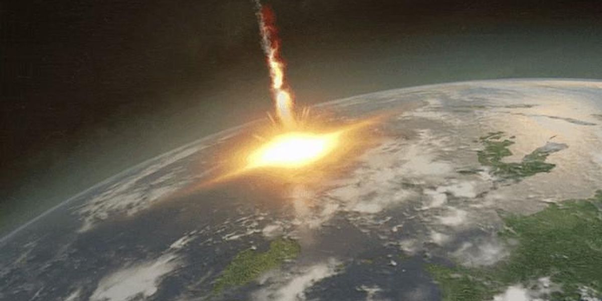 Egy Földbe csapódó aszteroida