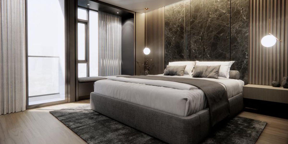 Luxus hálószoba modern stílusban kialakítva