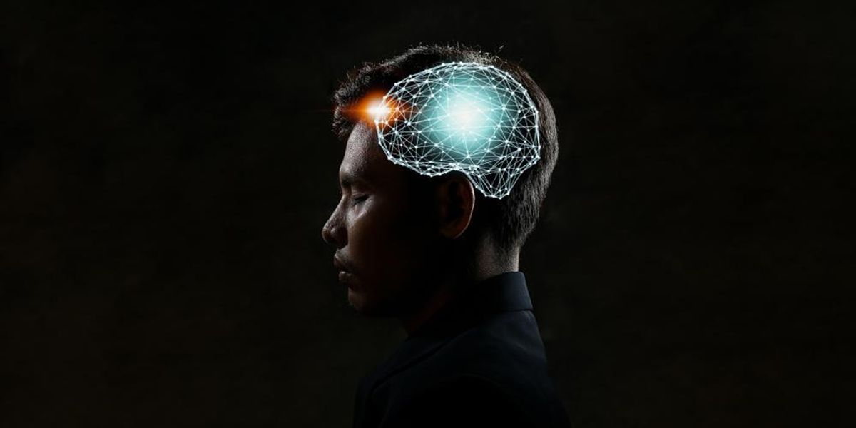Egy férfi agyáról készített illusztráció 