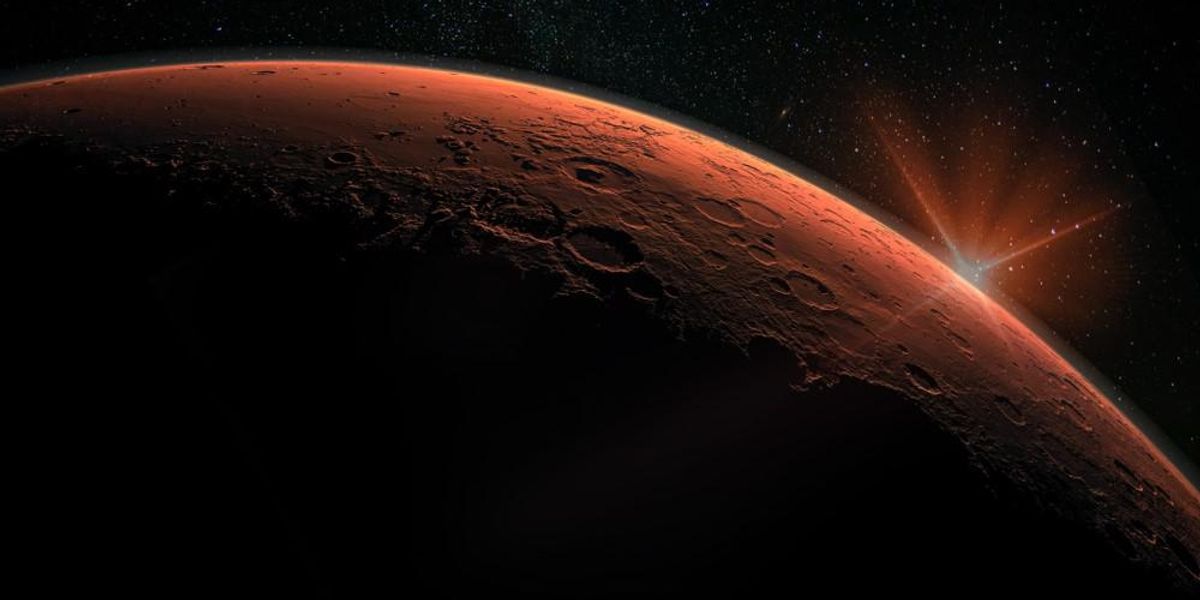 A Mars felszínéről készített illusztráció