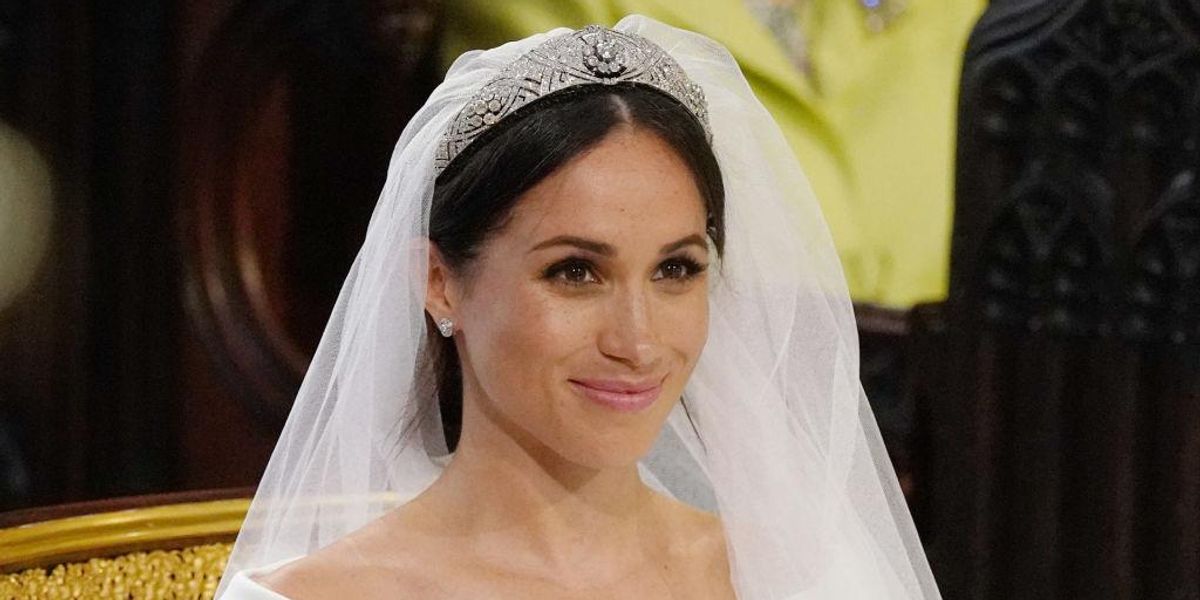 Meghan Markle az esküvői ruhájában