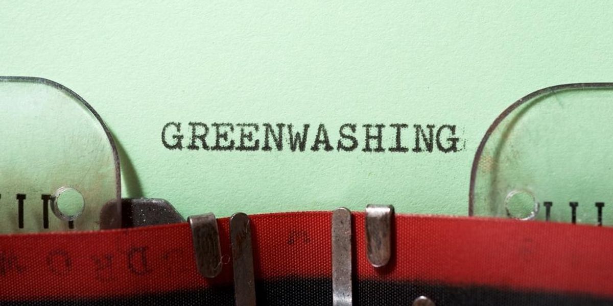 Írógéppel írt greenwashing kifejezés