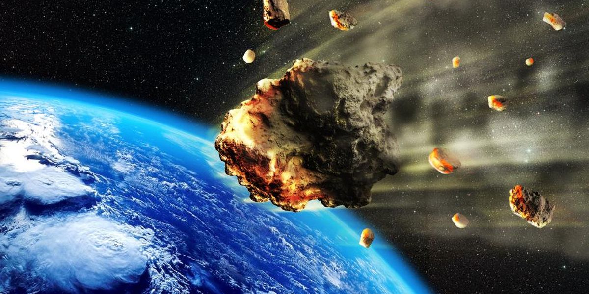 Föld felé tartó meteorokról készített illusztráció