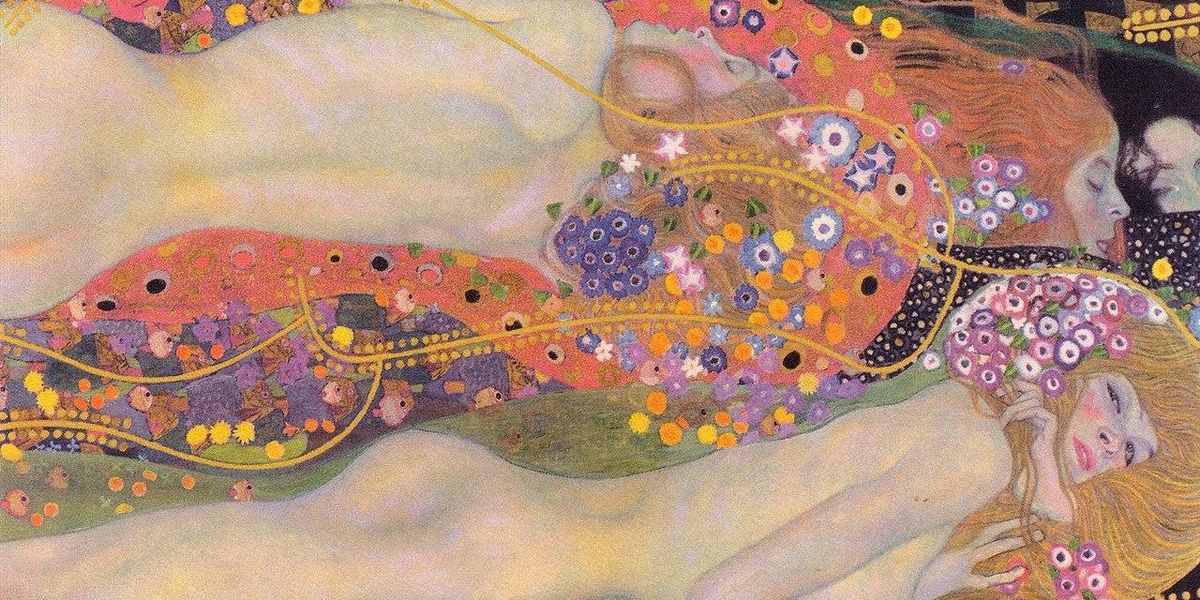 Gustav Klimt Vízikígyók II című festménye