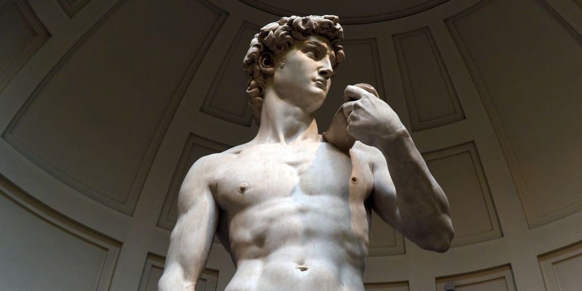 Michelangelo Buonarroti Dávid szobra a firenzei Galleria dell'Accademia-ban