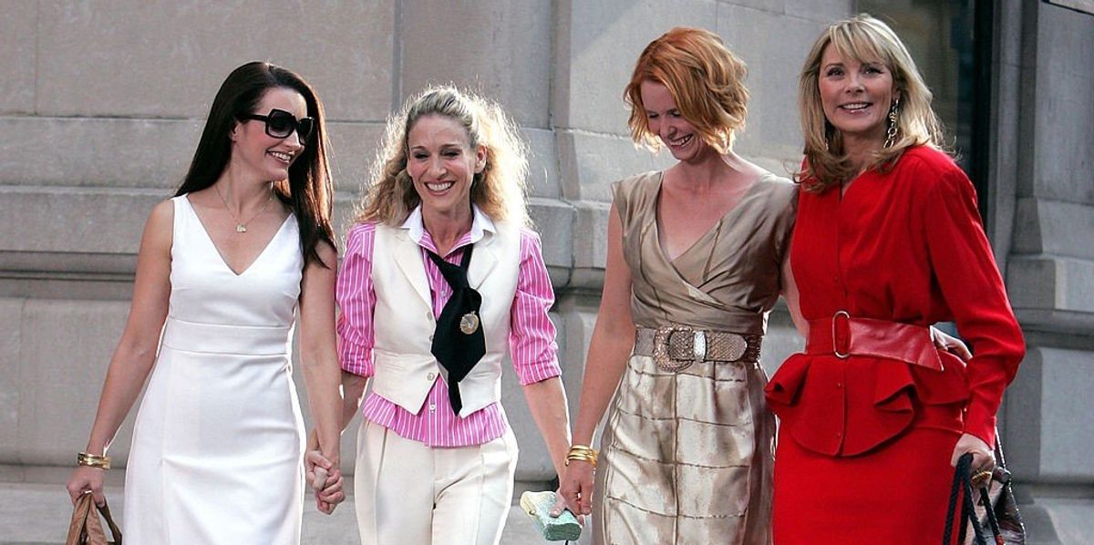 Kristin Davis, Sarah Jessica Parker, Cynthia Nixon és Kim Cattrall a Szex és Ney York című film forgatásán New Yorkban 2007. szeptember 21-én