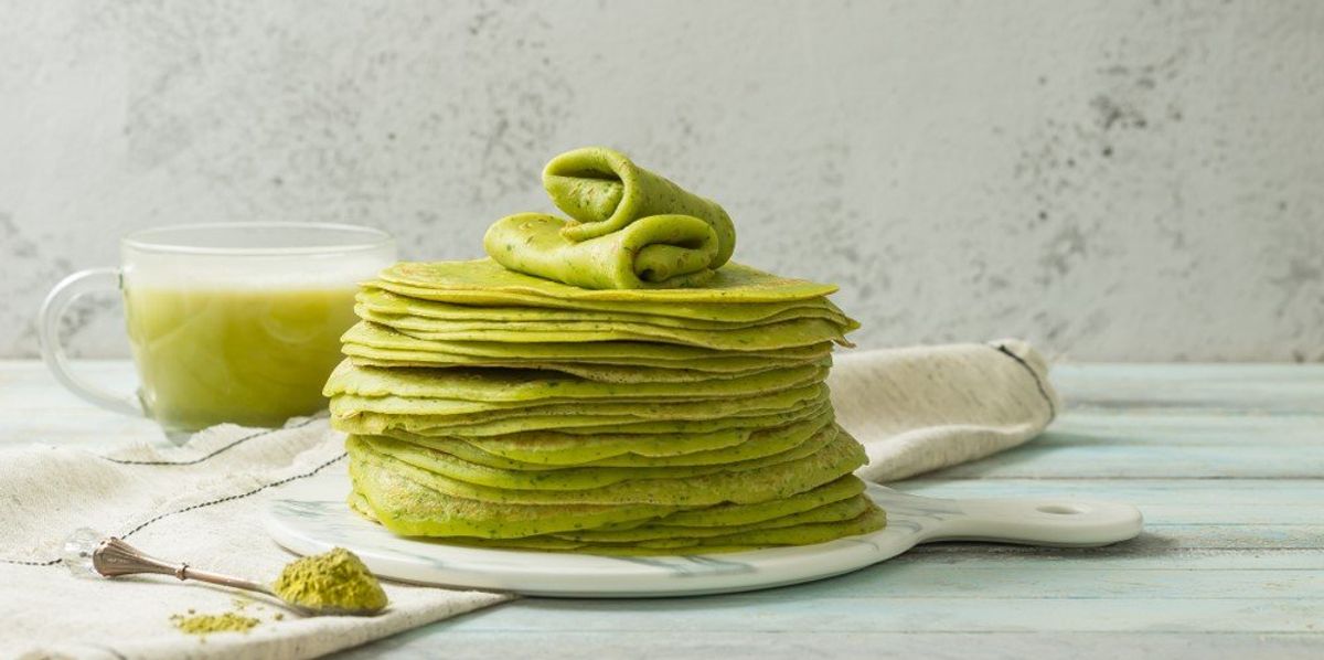 Matcha zöld tea és matcha zöld palacsinta