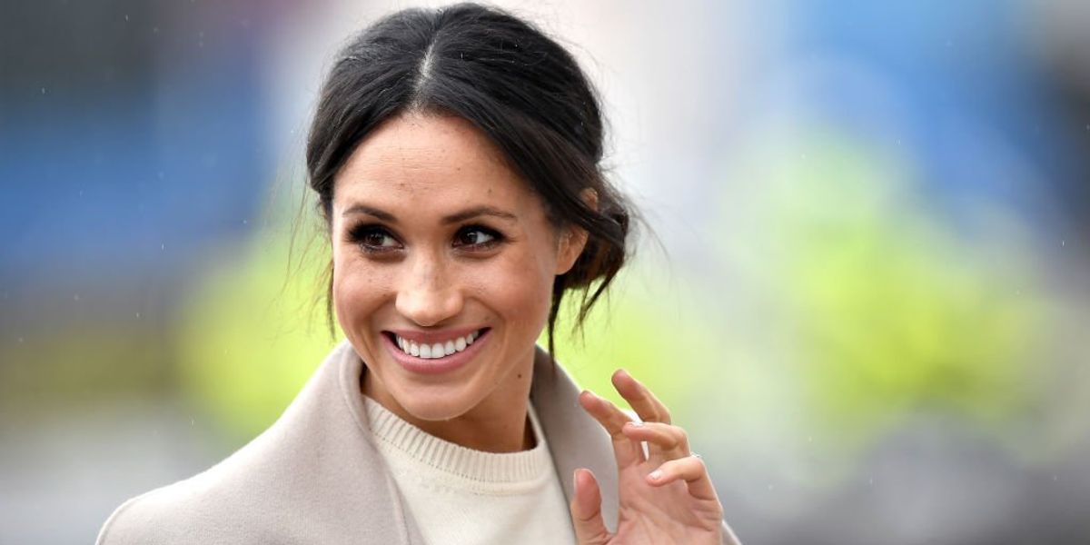 Meghan Markle a Titanic Belfastban tett látogatása előtt észak-írországi útjuk során 2018. március 23-án az észak-írországi Belfastban