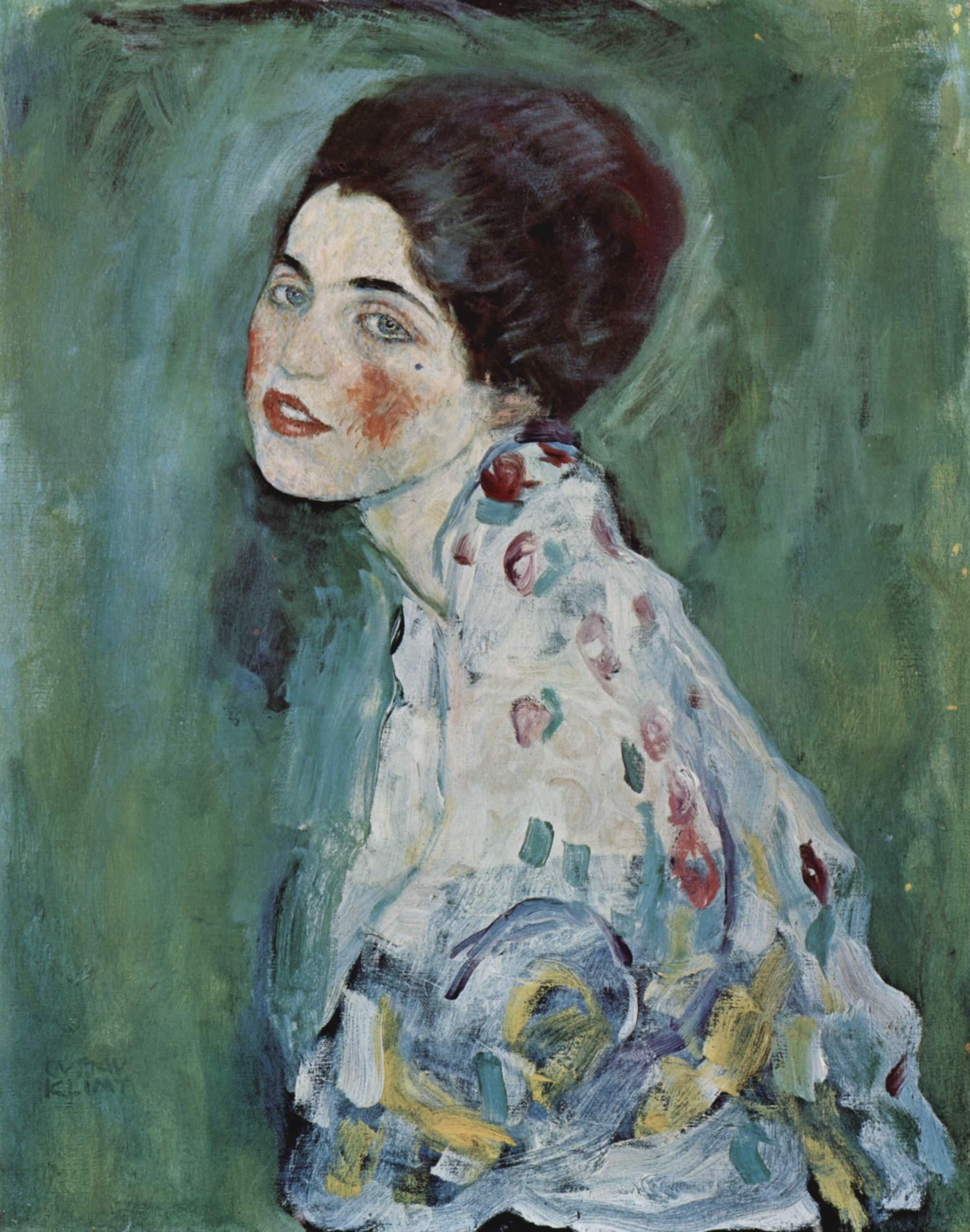 Gustav Klimt Bildnis einer Frau (Egy hölgy arcképe) című festménye