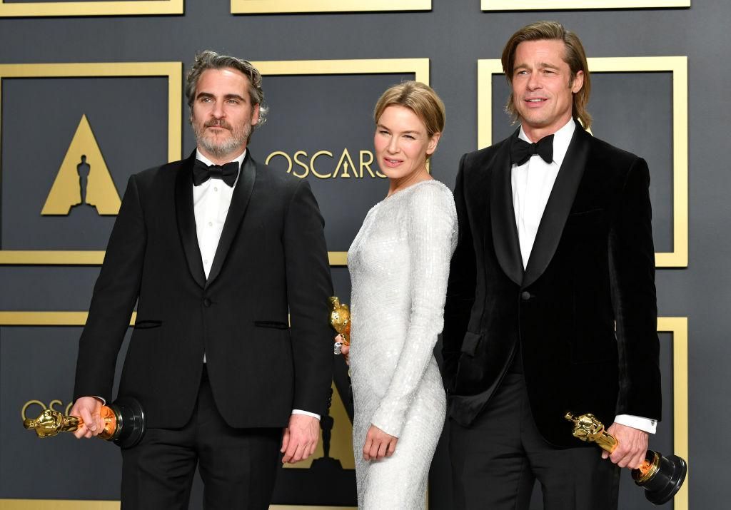 Joaquin Phoenix, Renée Zellweger és Brad Pitt a 2020-as Oscar-díjátadón