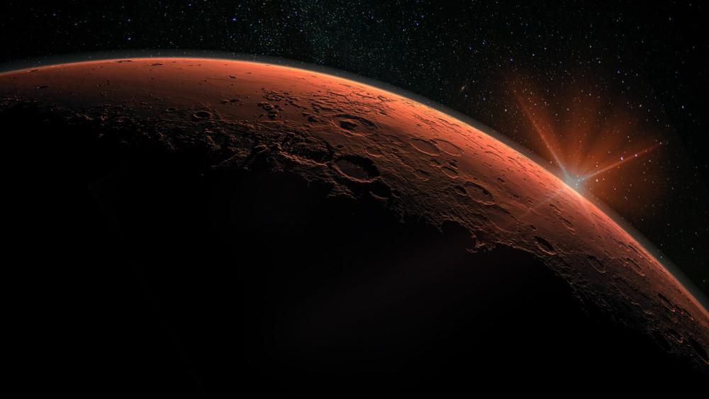 A Mars felszínéről készített illusztráció