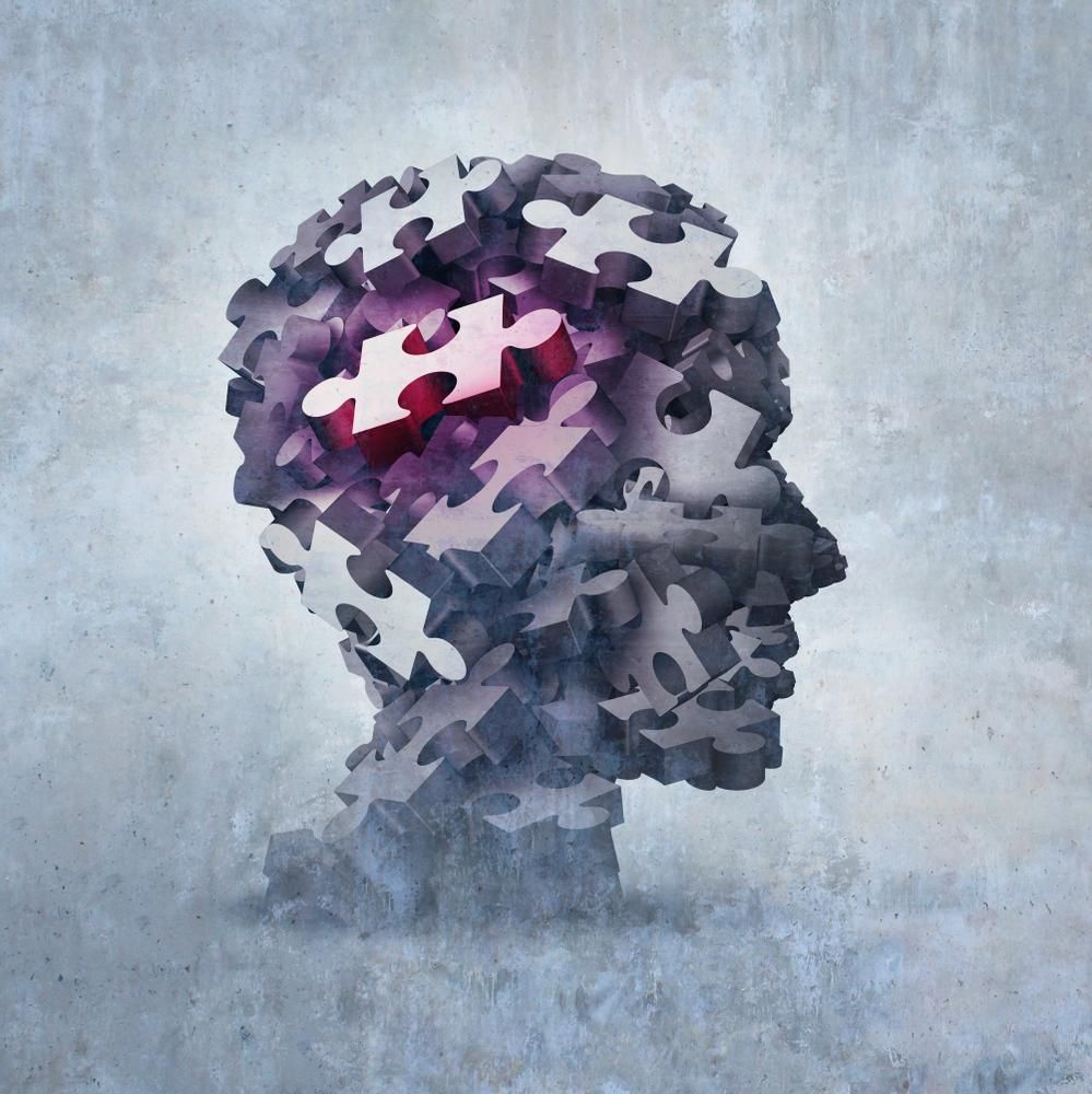Puzzle-darabokból álló emberi fej - a személyiség koncepciója