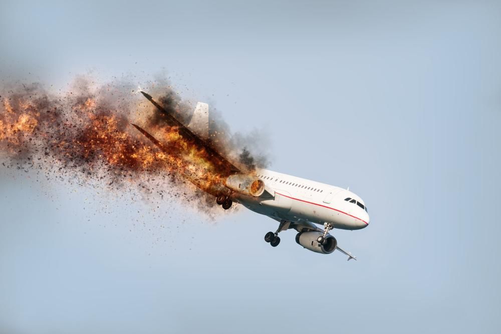 Levegpben kigyulladt repülőgép