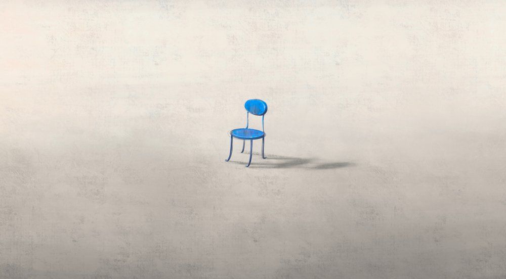 Magányos szék - magány koncepció 