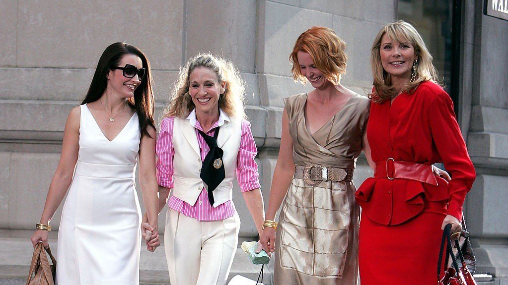 Kristin Davis, Sarah Jessica Parker, Cynthia Nixon és Kim Cattrall a Szex és Ney York című film forgatásán New Yorkban 2007. szeptember 21-én