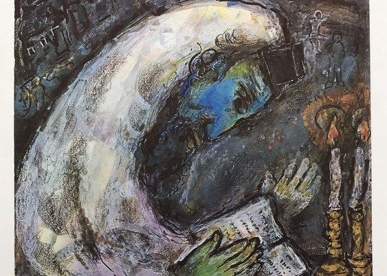 Marc Chagall L'homme en prière (Imádkozó férfi, 1971) című festménye