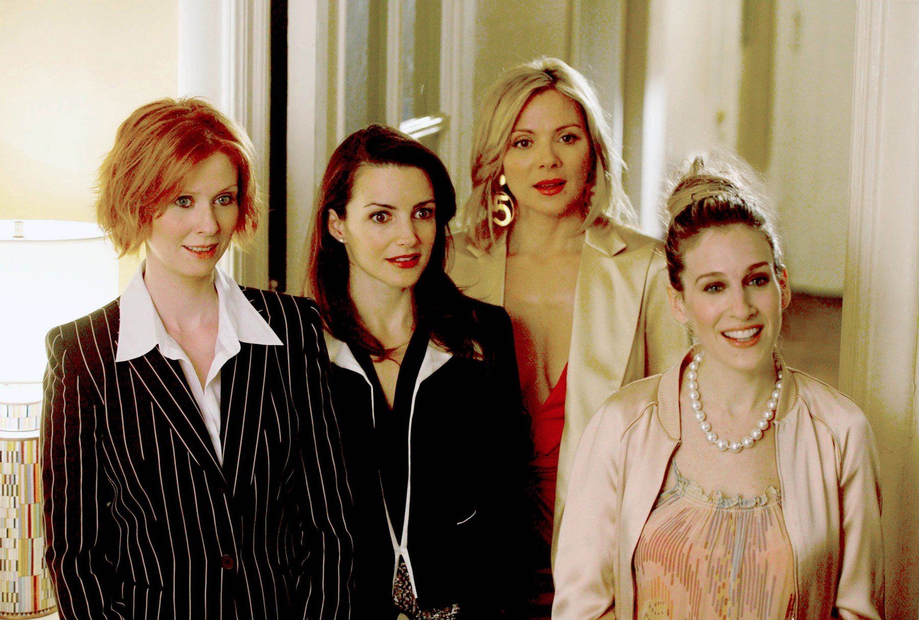 Cynthia Nixon, Kristin Davis, Kim Cattrall és Sarah Jessica Parker a Szex és New York című sorozat utolsó évadában, 2003. június