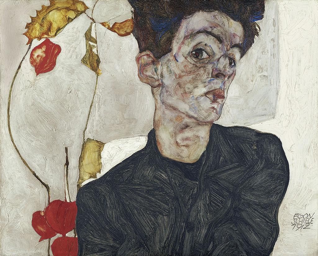 Egon Schiele önarcképei lepik el Bécset