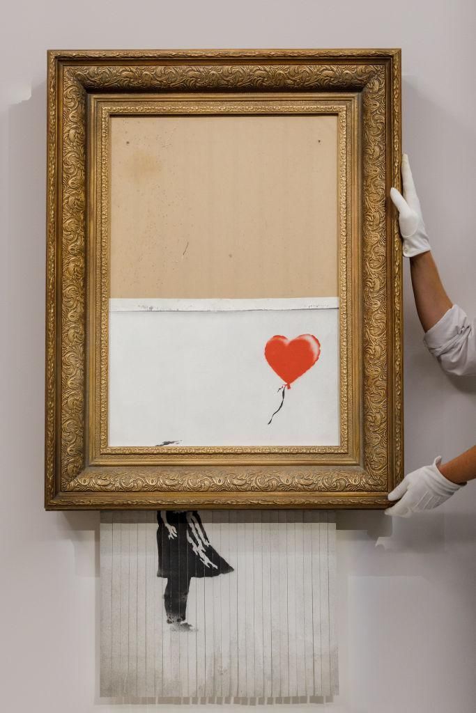 Árverésre viszik Banksy egy aukción felaprított művét